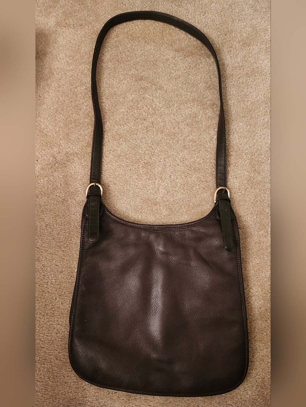 Relativity Dark Brown Leather Messenger Crossbody Bag